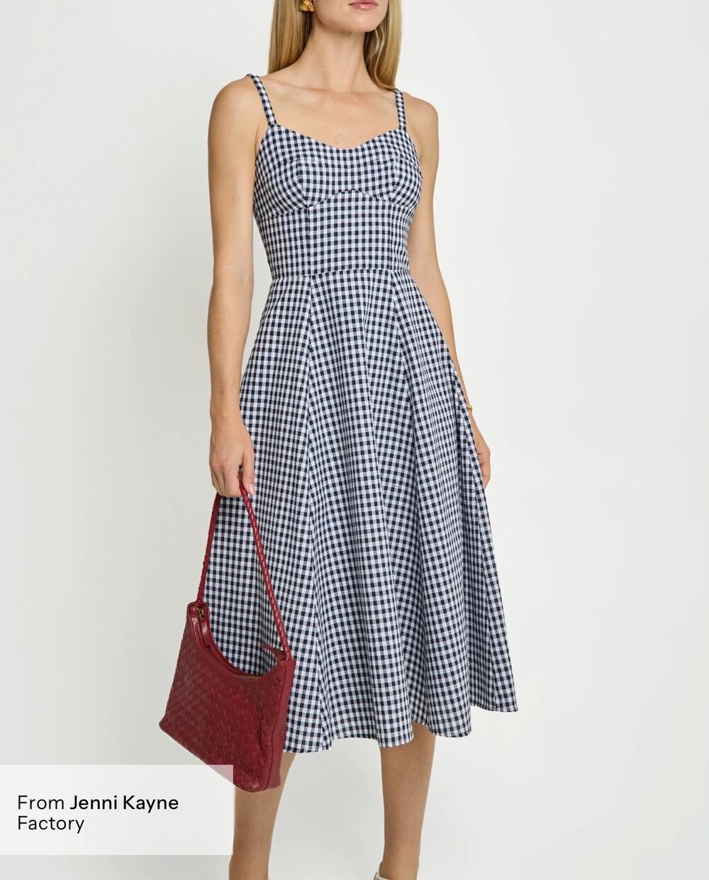 New O.P.T Constance dress navy & white gingham size XS $172